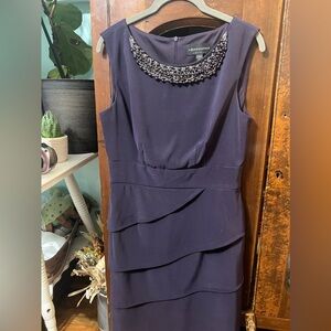 Connected Apparel Dark Purple Women's Sleeveless Dress Size 10